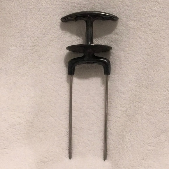 SILVER and black MEAT FORK ROAST Carving Fork - Picture 1 of 5